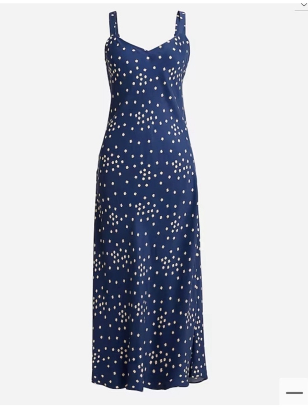 J Crew Gwyneth 90s Slip Midi Dress Floral Print Size 2 Chic Cottagecore Boho 70s